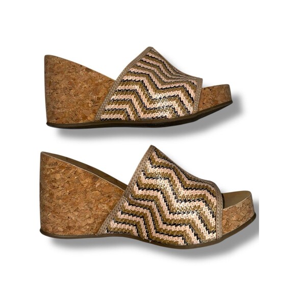 Blowfish Malibu Wedge Sandals Women’s 8 Cork Platform Slip On Coastal Cowgirl - Picture 12 of 16